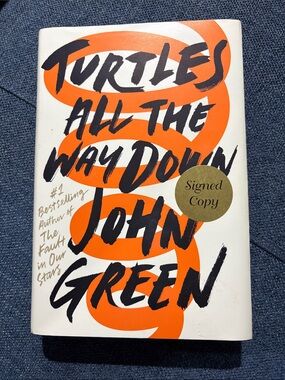 Original Penguin White and Orange 'Turtles All The Way Down' Decorative Book